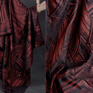 1.4 meters wide black red purple Geometric Pattern jacquard satin bright silk fabric dress skirt shirt design Cloth material T13T4C241106C