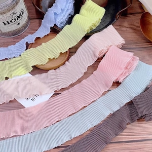 10 metros 3,5 cm 1,37" de largura chiffon rosa/azul babados pregas enrugadas boneca infantil lingerie saia camisa vestido renda acabamento fita B14T1564E250529U