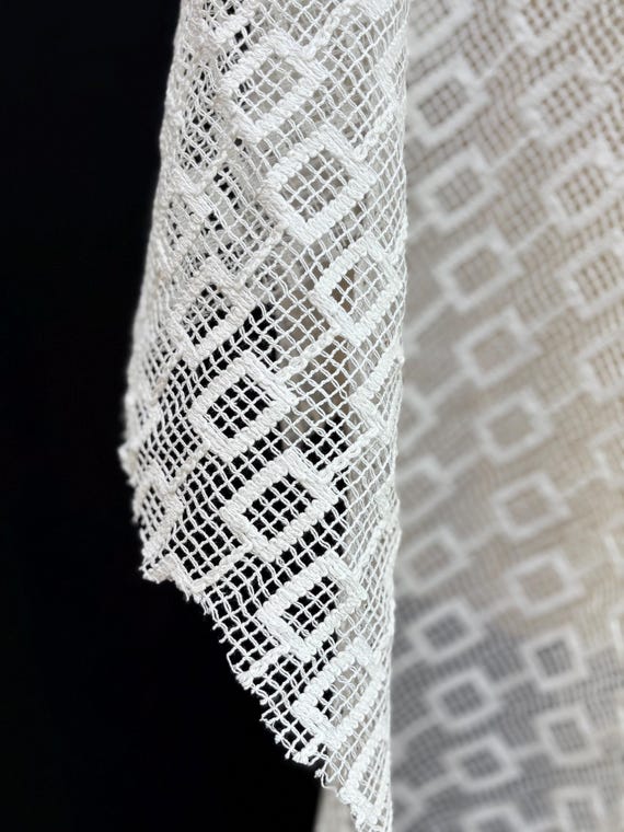 mesh dress material Black/ivory Skin Friendly Cotton Geometric Mesh Fabric Woven Perspective  Dress Skirt Curtain Decoration Clothing Material C12Y81P260401B S