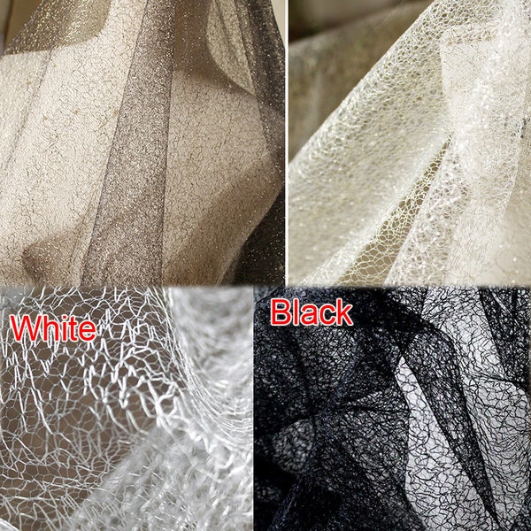 Irregular glitter hollow perspective thin mesh texture fabric lady party dress skirt pants shirt jacket coat material cloth Y26V93L240509V