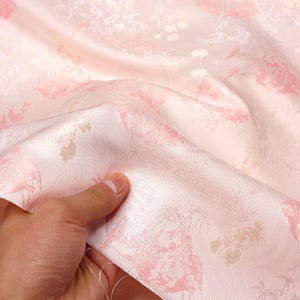 1.42 meterS wide pink bamboo woven brocade jacquard satin Fabric dress jacket coat skirt pants suit design clothing material V11T2B250105V