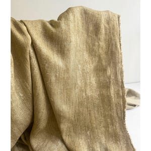 Tessuto di lino e cotone di nylon spesso screziato giallo cammello largo 1,45 metri, fai da te, cardigan, camicia, gonna, vestito, design, materiale per abbigliamento Y29C58L241230V