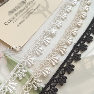 10 jardas 1,2 cm 0,47" de largura preto/marfim/bege coroa artesanal saia infantil dançando vestido de casamento camisa borda renda guarnição fita C19U153K231015V