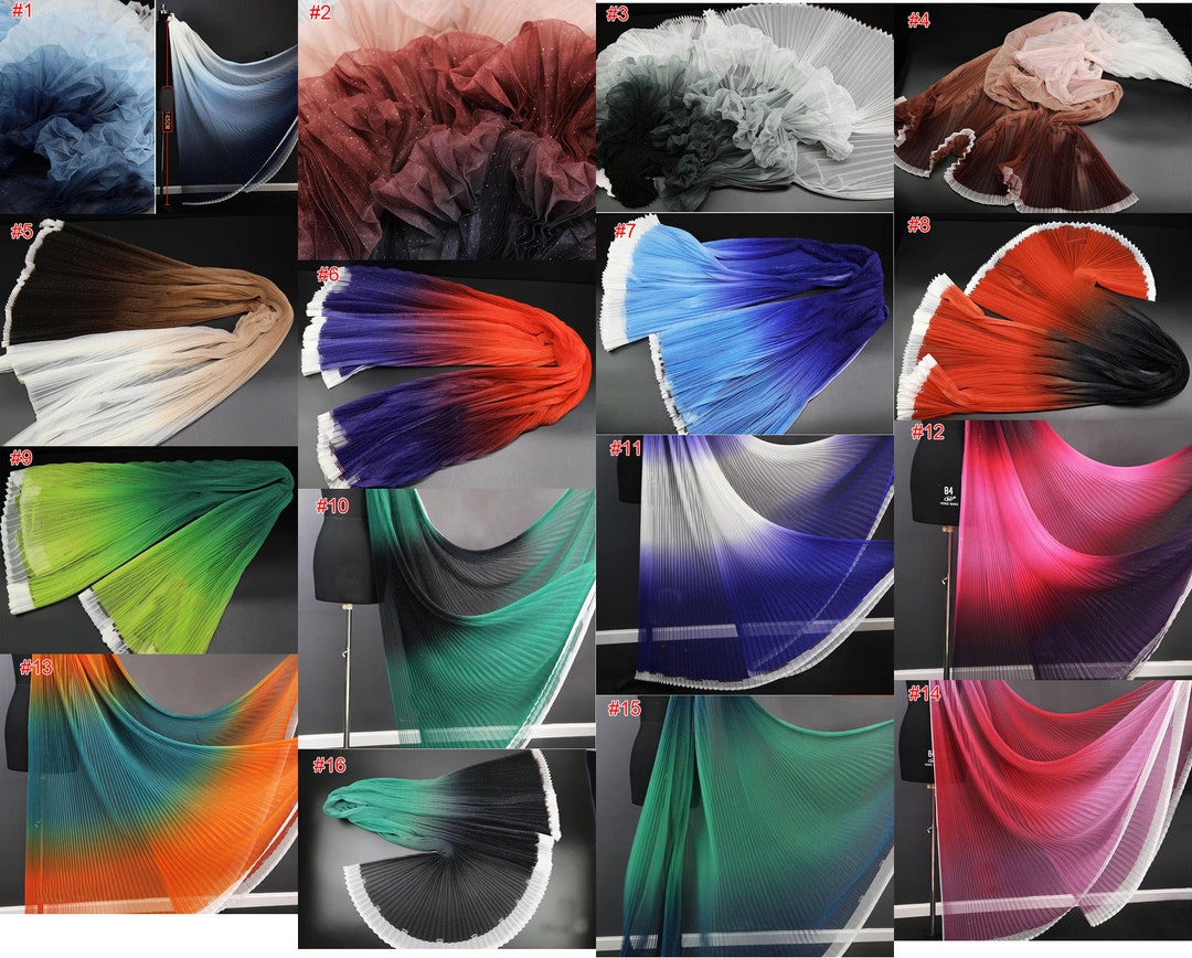 Gradient Mesh Gilded Organ Ruffle Pleated Wrinkle Fabric Diy Dress ...