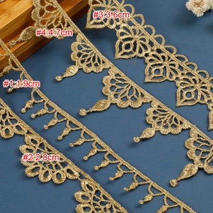 10m Gold Quaste Fransen Stoff Stickerei Hochzeitskleid Rock Shirt Spitze Zierband Bänder Z34E141R200615H