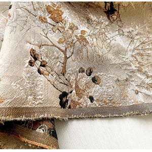 Golden Apricot Vintage Cloud Tree Pattern Gilded Jacquard Fabric Skirt dress coat Decoration Painting Clothing material Y29C71L250524V S