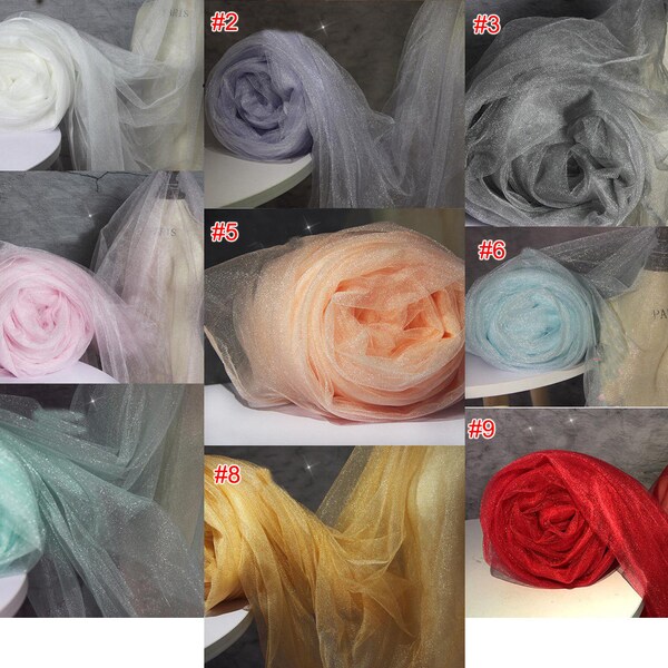 3 meters long 1.5meters wide shinny gauze veil DIY child dress skirt fabric garment cloth craft material lace trim T37F3V230208Y