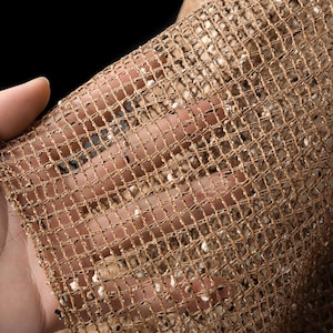 1.46 meterS wide Brown square woven mesh fishing net fabric cardigan dress skirt shirt pants fashion desing clothing material I41Y91L240320R