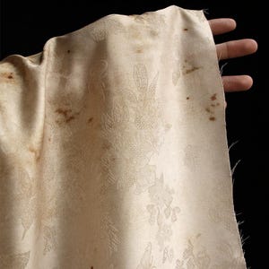 Tessuto di raso di seta jacquard tie dye cammello largo 1,43 metri, fai da te, per abiti da ballo, gonne, camicie, abiti, design, materiale per abbigliamento Y26V173P241103C