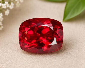 8CT Natural Burmese Red Ruby Gemstone Cushion Cut | Jewelry Making Stone | Collector Gem CERTIFIED