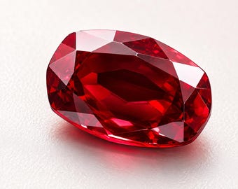 Blood Red Natural 10CT Ruby Hexagonal Cut Gemstone. CERTIFIED