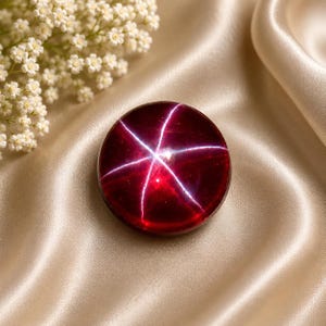 Six Ray Asterism Star Ruby Cabochon Gemstone | Round Cut Loose Star Ruby Stone Jewelry Making  CERTIFEID Choose Size