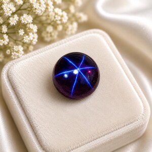 6 Ray Asterism Star Ruby Cabochon Gemstone | Purple Star Ruby Loose Stone Jewelry Making Stone | Choose Size