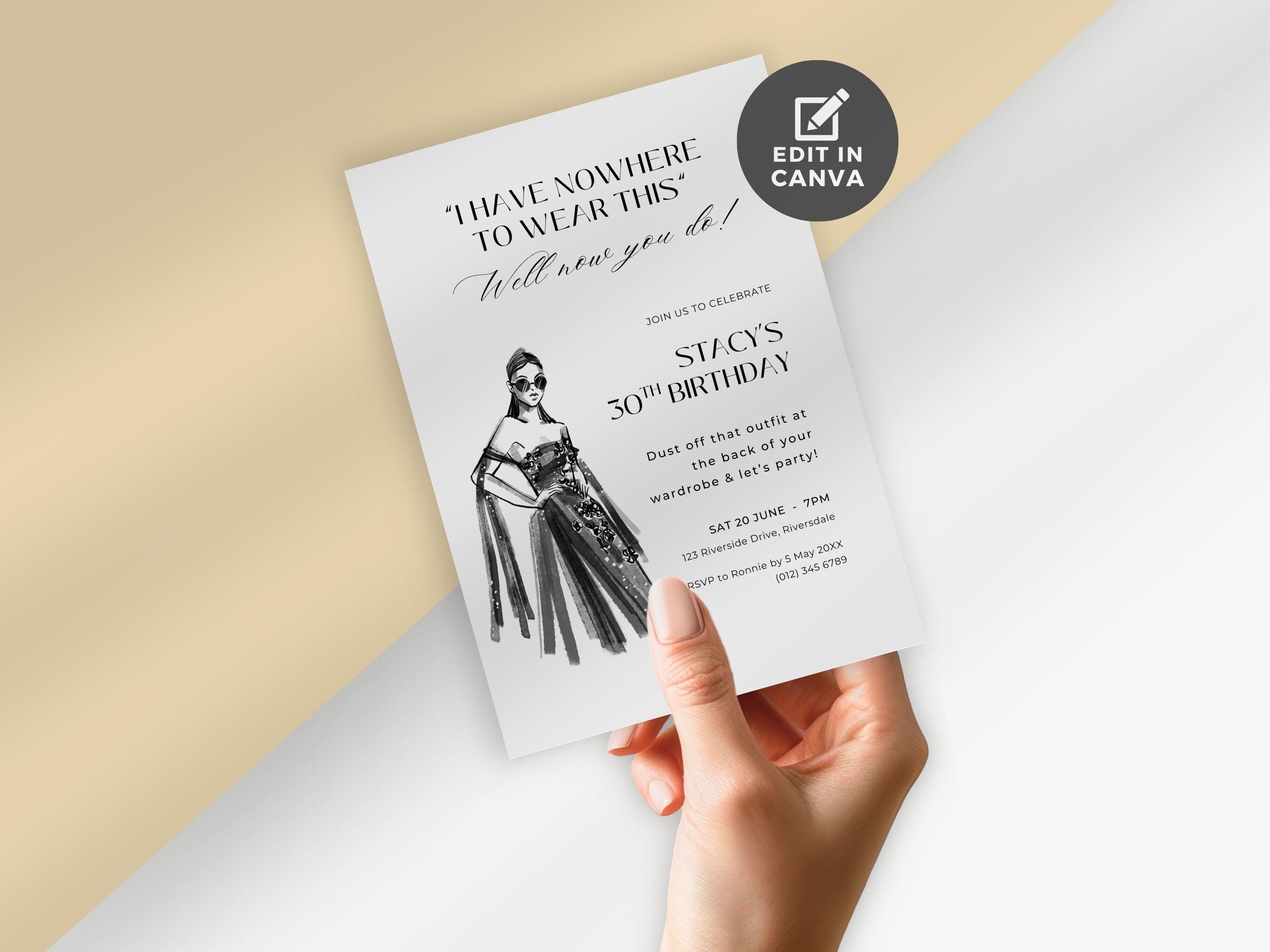 birthday party dress code wording Casual Or Formal White Attire Party Invitation