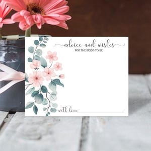 Wedding Advice and Wishes Note Cards - Bride to Be Guest Book Alternative 4.25x5.5