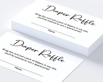 Diaper Raffle Cards Baby Shower Invitation Insert Tickets
