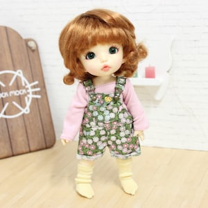 Irrealdoll overall, pukifee outfit, engendrito clothes, overall set for pukifee, lati yellow clothes, Flowers overall for pukifee, tiny bjd