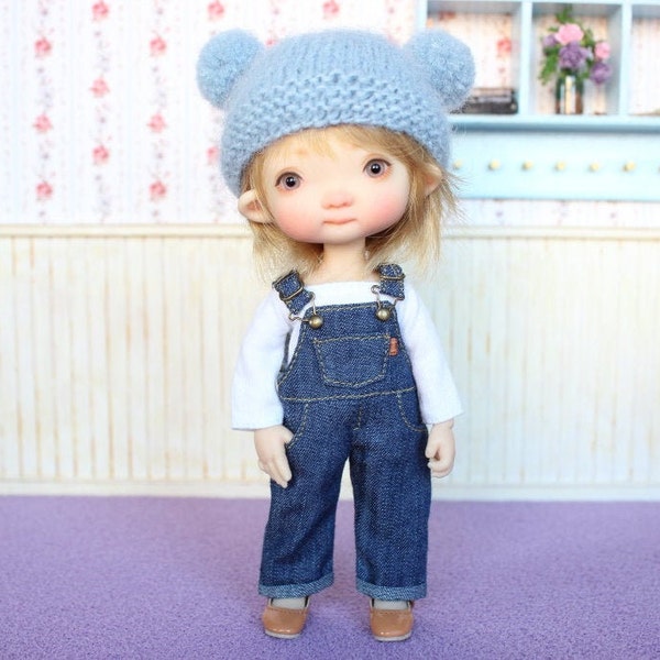 Denim overall set for irrealdoll engendrito, pukifee, mini muichan, lati yellow, middie blythe