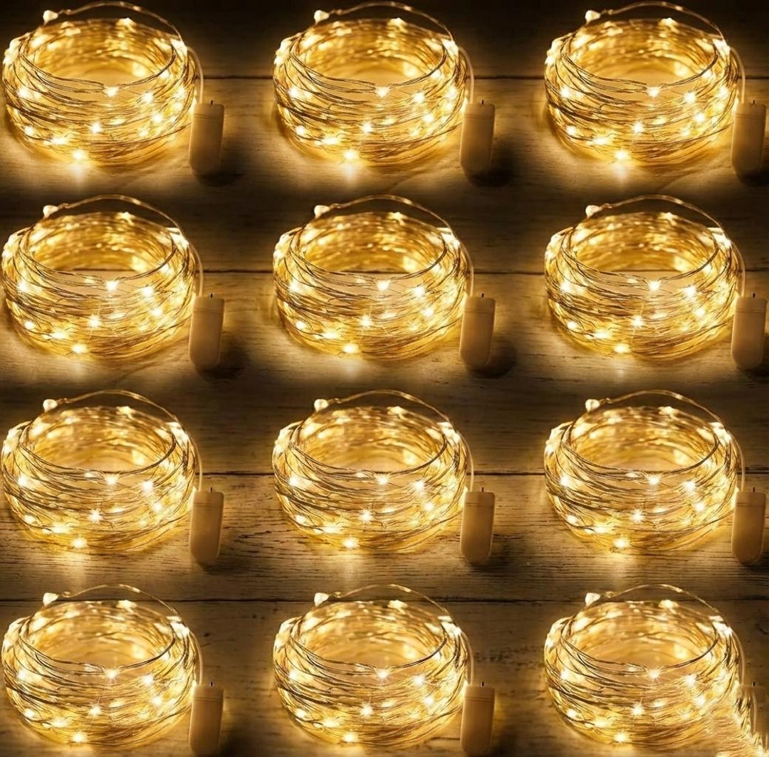 Fairy String Lights, 7ft 20 LED, Silver Wire, Waterproof, 12 Pack - Etsy