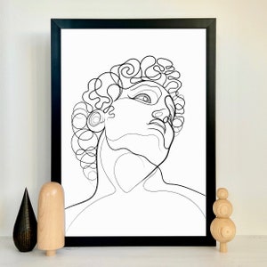 Line Portrait Of David Art Print (unframed)