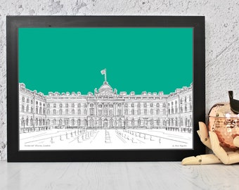 Somerset House (London)  Colour Pop Art Print (A4/unframed)