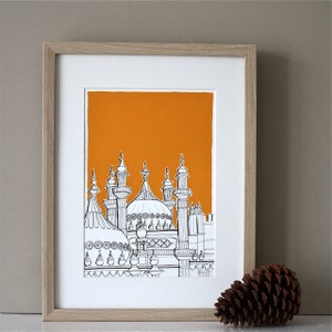 Brighton Pavilion Domes Illustration Art Print  (unframed)