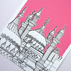 Brighton Pavilion Domes Illustration Art Print unframed image 3