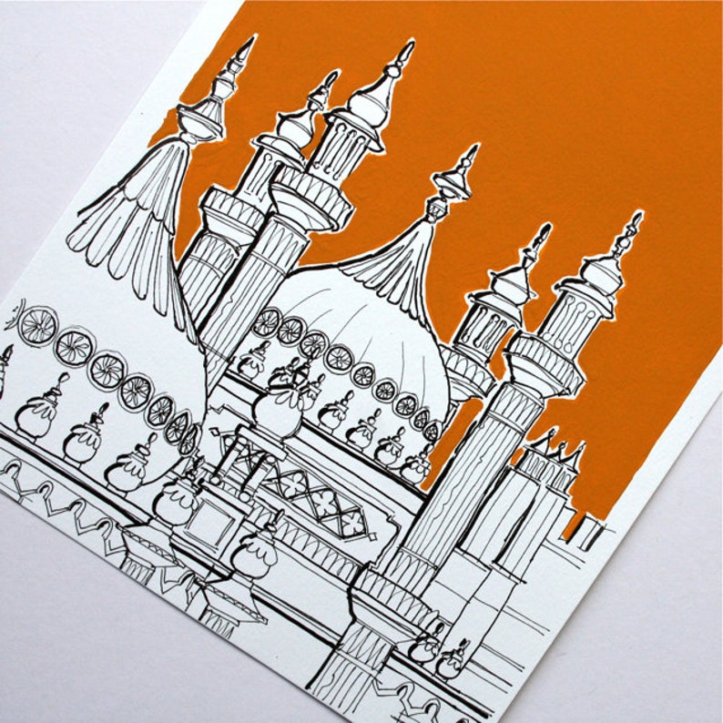 Brighton Pavilion Domes Illustration Art Print unframed image 4