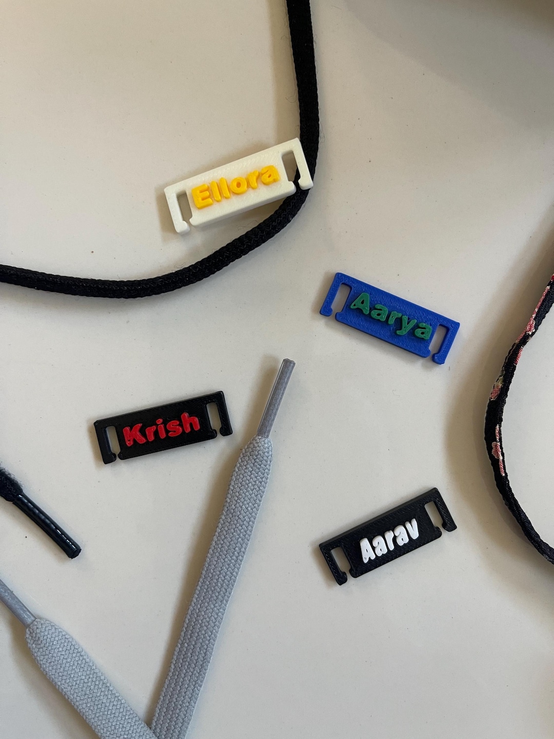Gallery Detail: Personalized 3D Printed Shoelace Charm Custom Shoe Name Tag