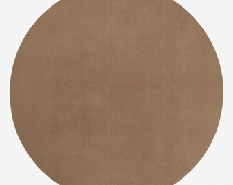 Handgetuft rond tapijt van Nieuw-Zeelandse wol: effen beige