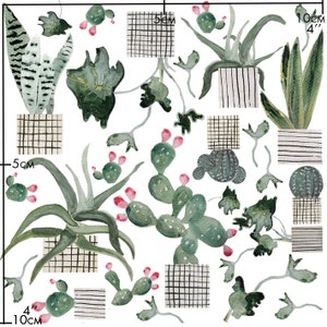 colourful cactus porcelain stickers image 3