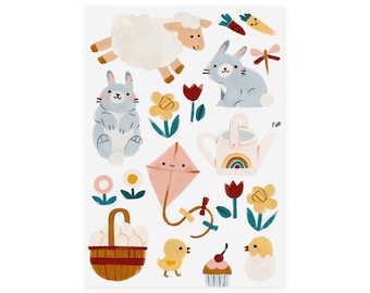 postcard spring animals