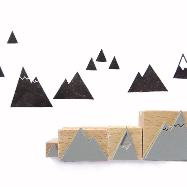 4 rubber stamps - MOUNTAINS