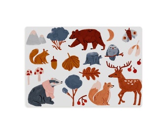 small cutting board woodland animals