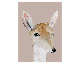 Deer, postcard