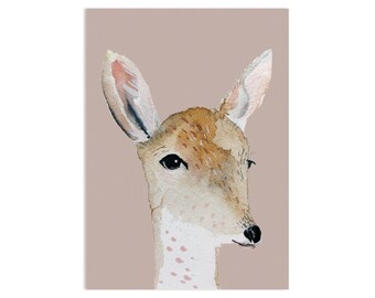 Deer, postcard