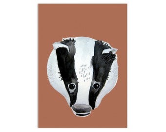 Badger, postcard