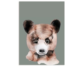 Brown bear, postcard