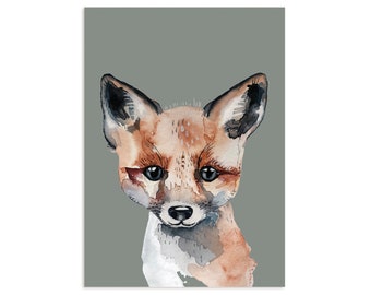 Fox, postcard