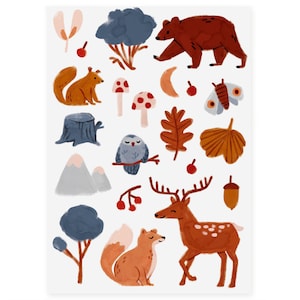 Animaux des bois, carte postale