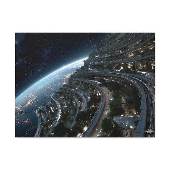 Stretched Canvas 'Habitat' – Mural art, modern decor. Available in 45 cm × 61 cm / 61 cm × 76 cm.