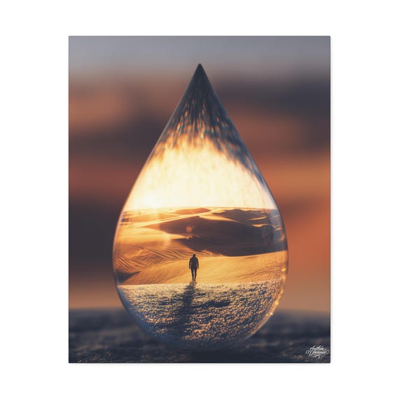 Stretched Canva (4) Macro droplet available in 61 cm × 76 cm.