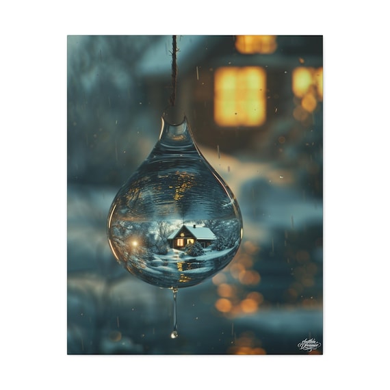 Stretched Canva (8) Macro droplet available in 61 cm × 76 cm.