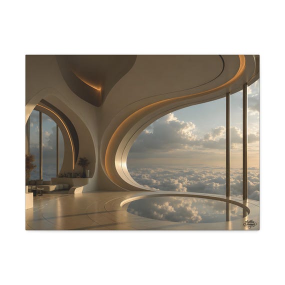 Canvas wall art suspended horizon – minimalist beige wall decor for modern living room. Available in 45 cm × 61 cm / 61 cm × 76 cm.