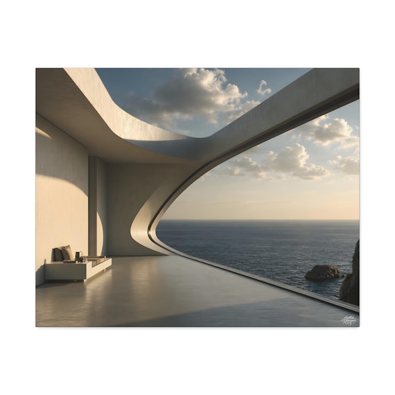 Canvas wall art coastal horizon – minimalist beige wall decor for modern living room. Available in 61 cm × 76 cm.
