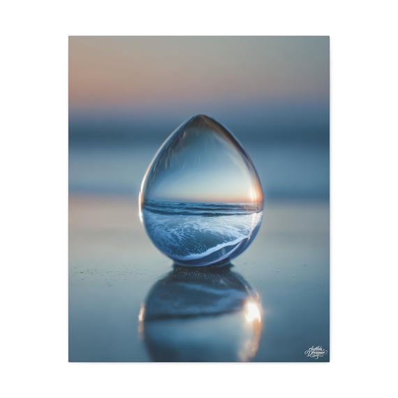 Stretched Canva (9) Macro droplet available in 61 cm × 76 cm.