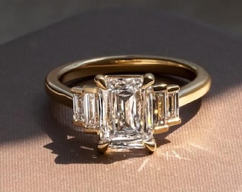 Buy Antique 2.95 CT Ashoka Cut Lab Grown Diamond Ring,14k Solid