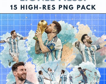 Lionel Messi Clipart Bundle: High-Res PNG Files (Digital Download