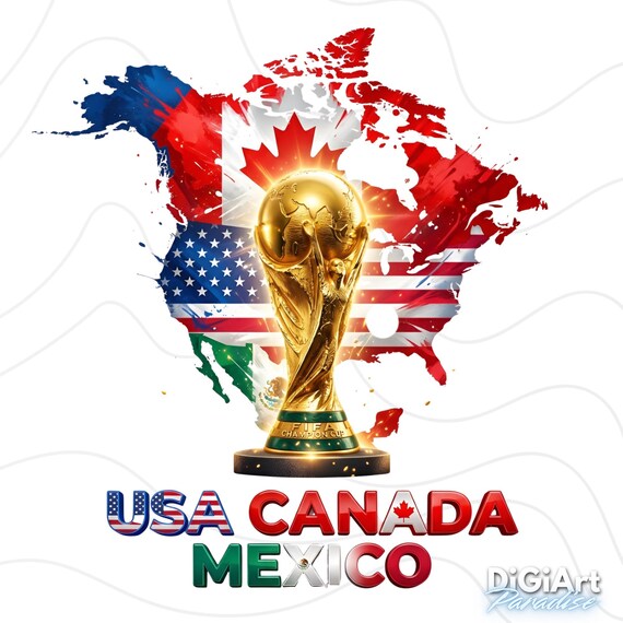 World Cup 2026 PNG Bundle, USA Canada Mexico T-Shirt Design, Football Trophy Graphic, Soccer Poster PNG, Cricut Sublimation File, Fifa Png