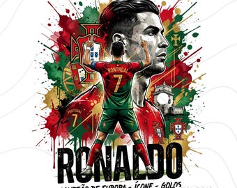 Ronaldo PNG Football T Shirt Design, Portugal Soccer CR7 Clip Art, Cristiano Ronaldo Sublimation File, SIUUU Png, Fifa World Cup 2026 Png